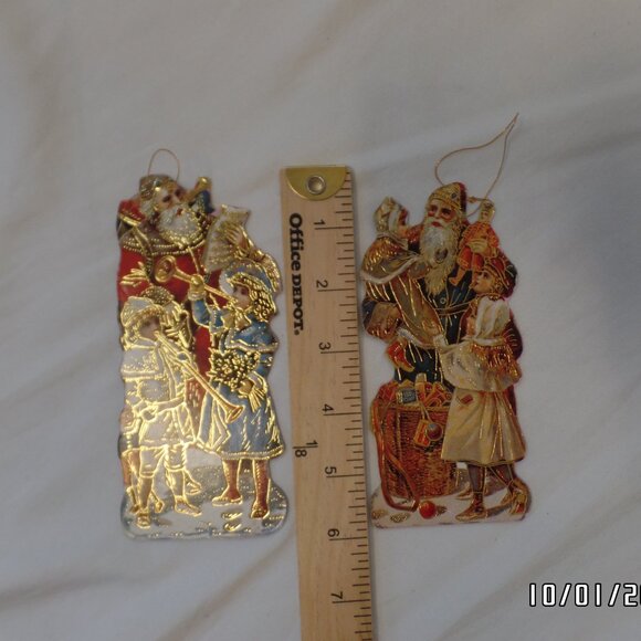 Vintage 1986 Merrimack? Ornaments 2 sided Hong Kong Outlined in Gold Old World - Picture 10 of 16